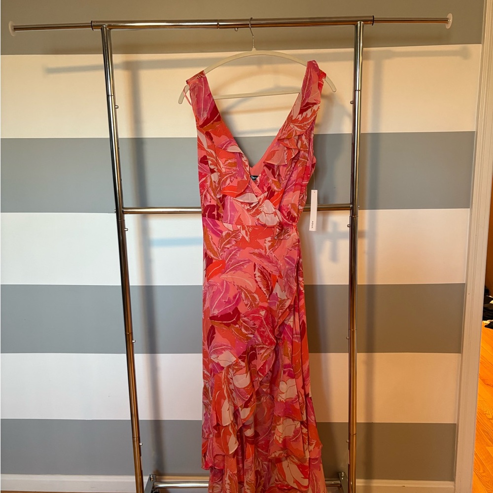 Aqua Vibrant Pink and Red Maxi Dress - Picture 1 of 5